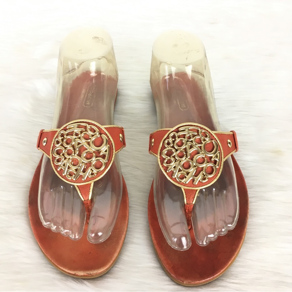 Coach Jadie Leather Thong Sandals 7.5M